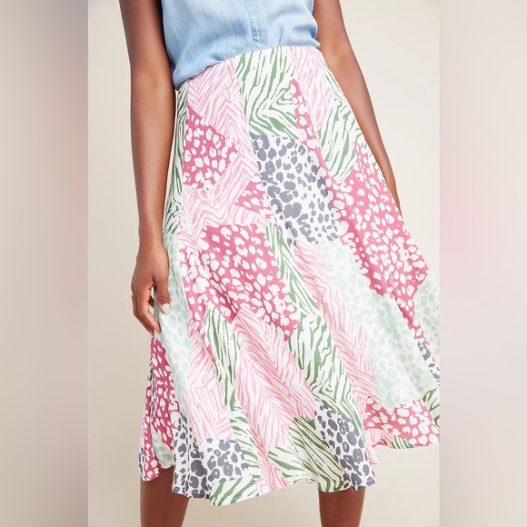 Anthropologie Corey Lynn Calter Decima A-Line Skirt Multicolored Midi Skirt NWT